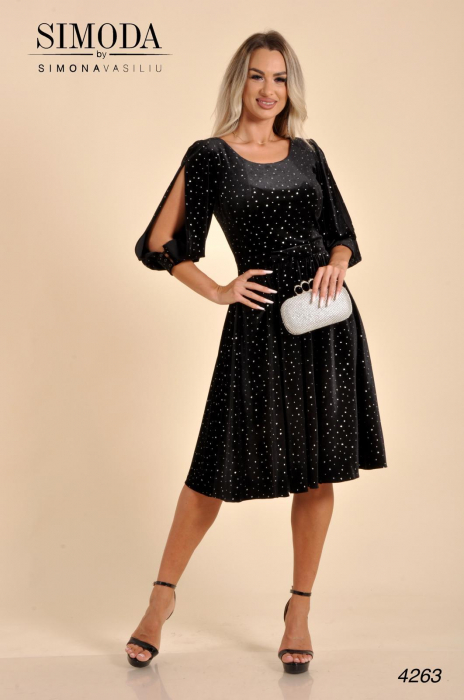 Rochie neagra catifea in clos 4263 [2]