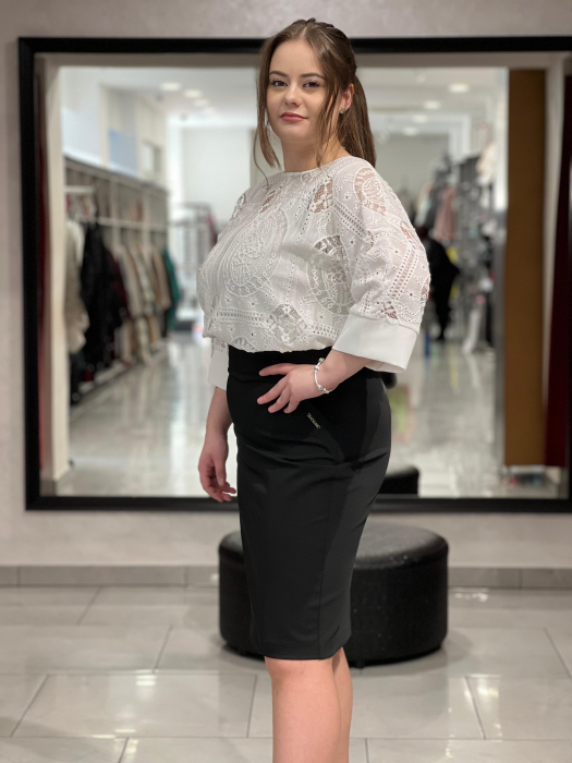 Bluză alba dantela 8606 [3]