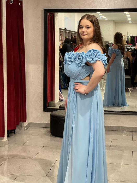 Rochie lunga cu flori aplicate 6375 [2]