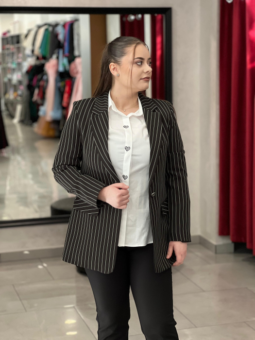 Sacou negru office in dungi  [3]
