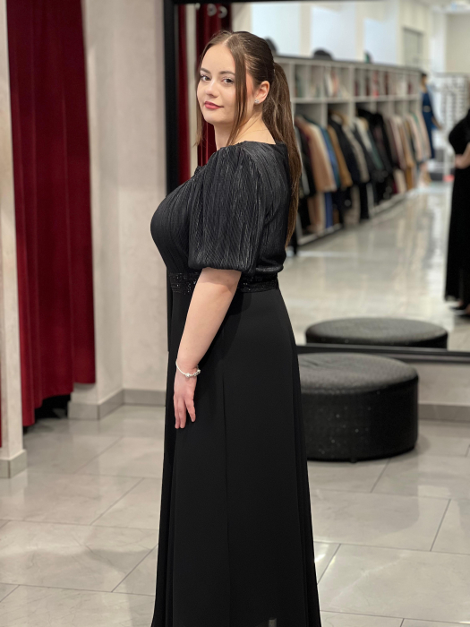 Rochie neagra pliseuri mod.922 [3]