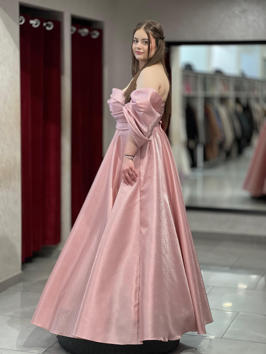 Rochie lunga roz 3112 [3]