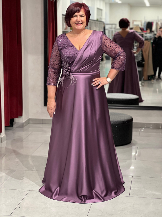 Rochie mov satinată 2854 [1]