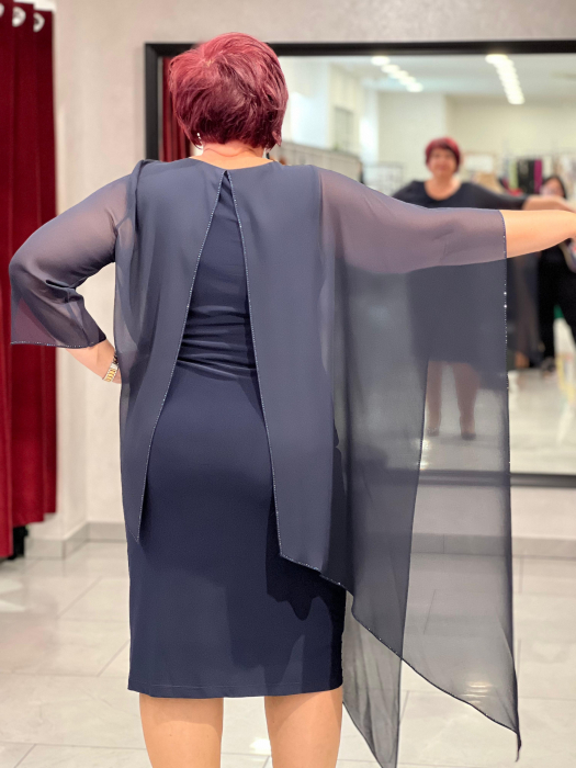 Rochie cu pelerina asimetrica 2369 [4]