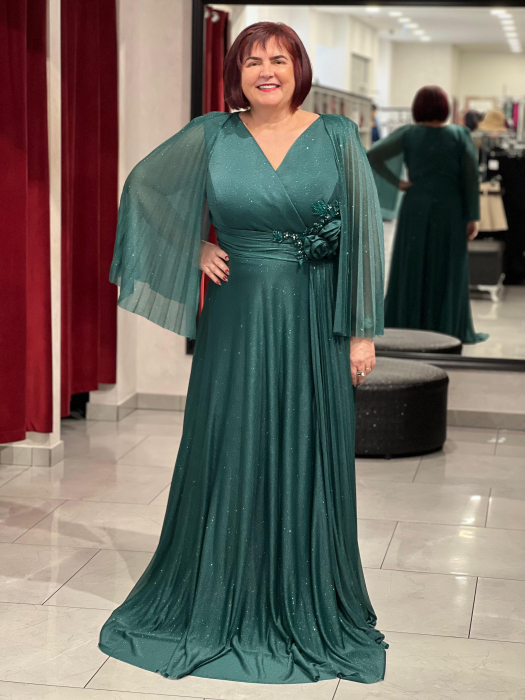 Rochie lunga verde cu sclipici 2514 [1]