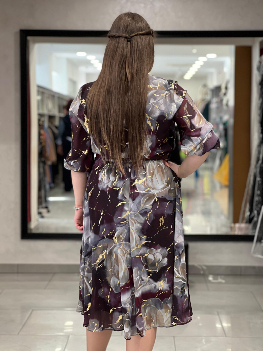 Rochie bordo cu auriu [5]