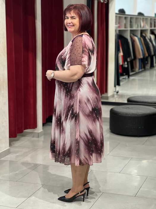 Rochie visinie cu insertii aurii mod.8111 [2]
