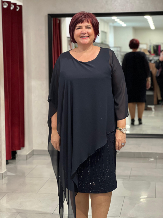Rochie cu pelerina asimetrica 2369 [2]