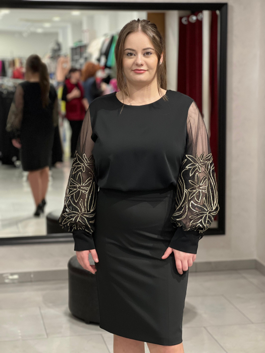 Bluză neagra cu tulle Linda [1]