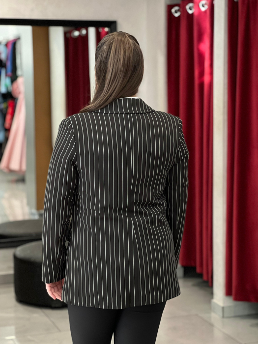 Sacou negru office in dungi  [4]