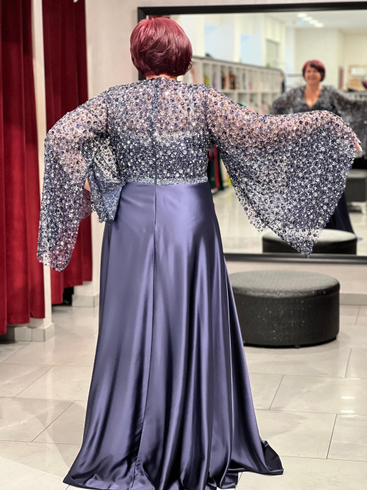 Rochie satinată cu maneci deosebite 9048 [4]