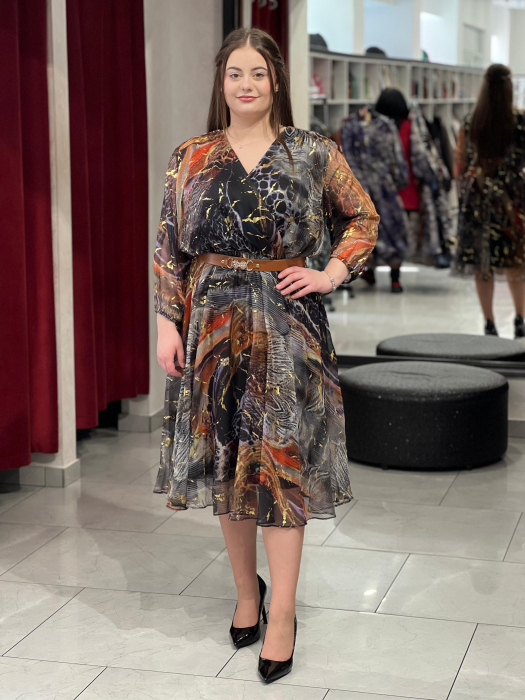 Rochie aramiu cu auriu Elva [1]