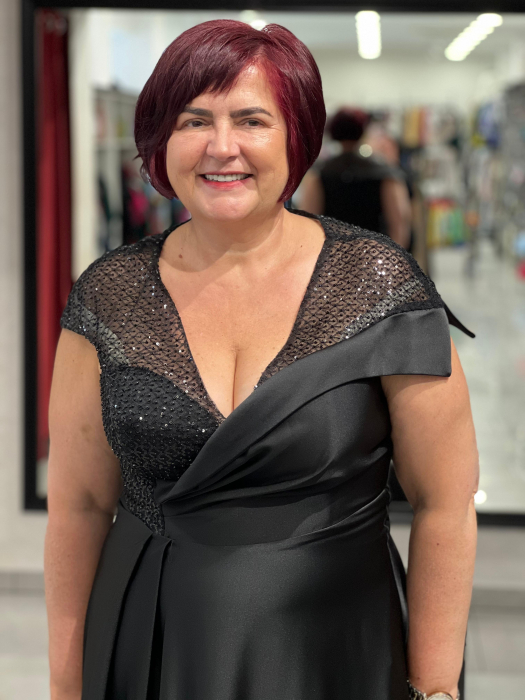 Rochie neagra satinată 9058 [2]