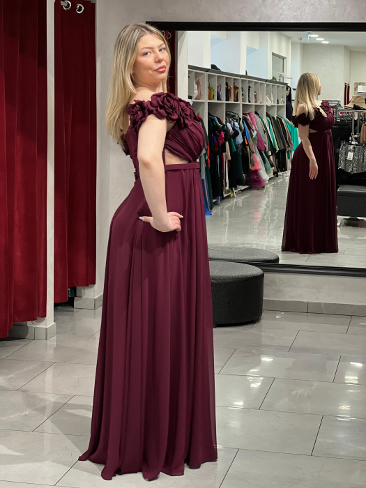 Rochie lunga cu flori aplicate 6375 [3]
