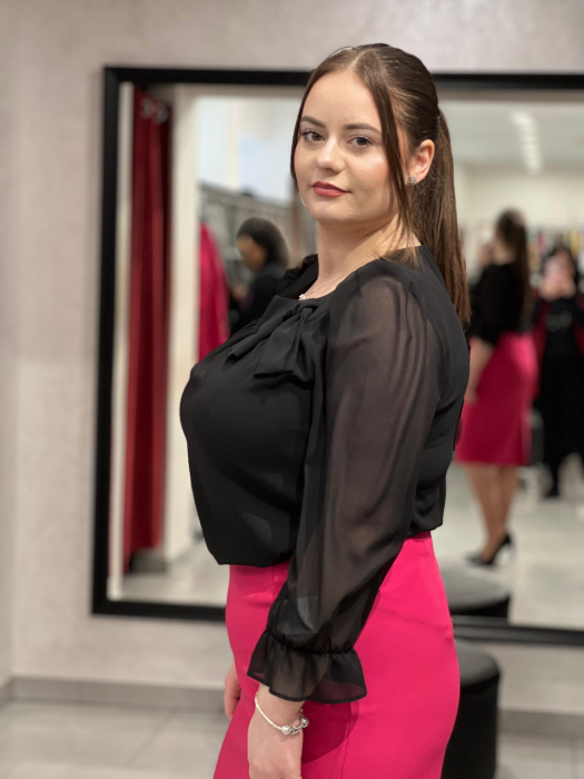 Bluză neagra cu funda 984 [2]