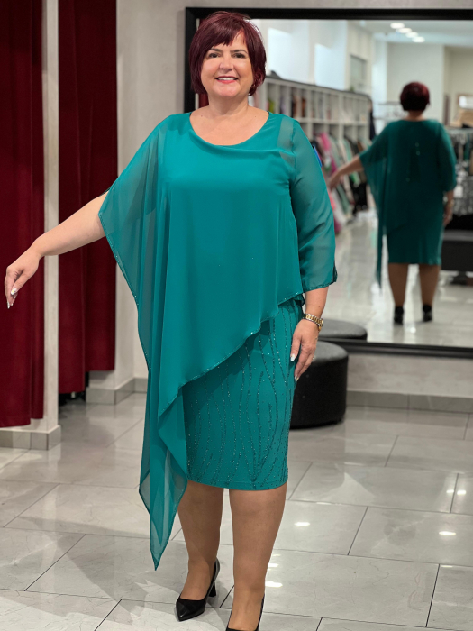 Rochie cu pelerina asimetrica 2369 [2]