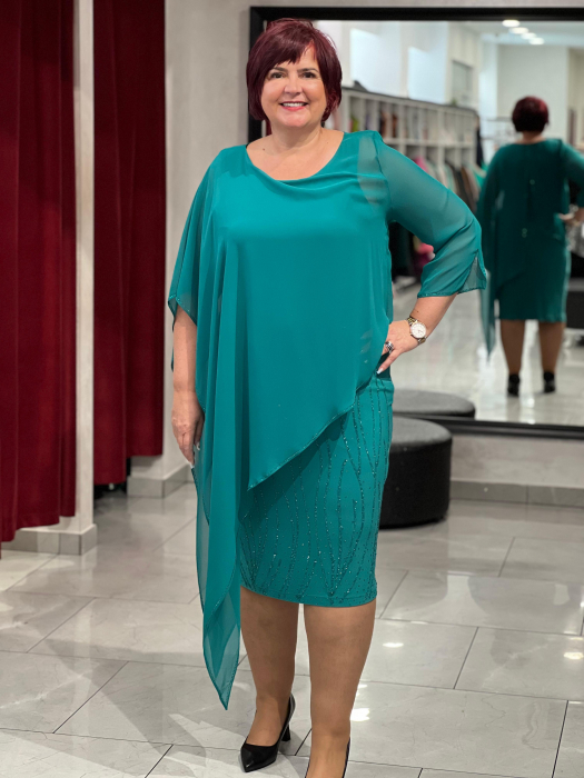 Rochie cu pelerina asimetrica 2369 [1]