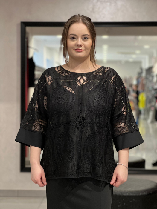 Bluză neagra dantela 8606 [2]