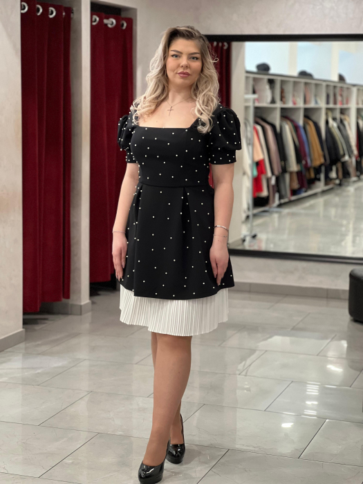 Rochie neagra perle 3271 [3]