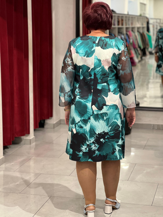 Rochie scurta cu model floral si strasuri 9855 [4]