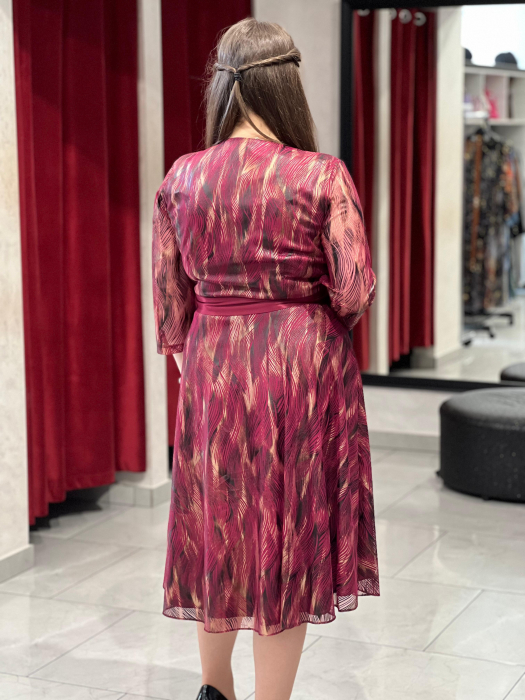 Rochie visinie cu auriu 8020 [4]