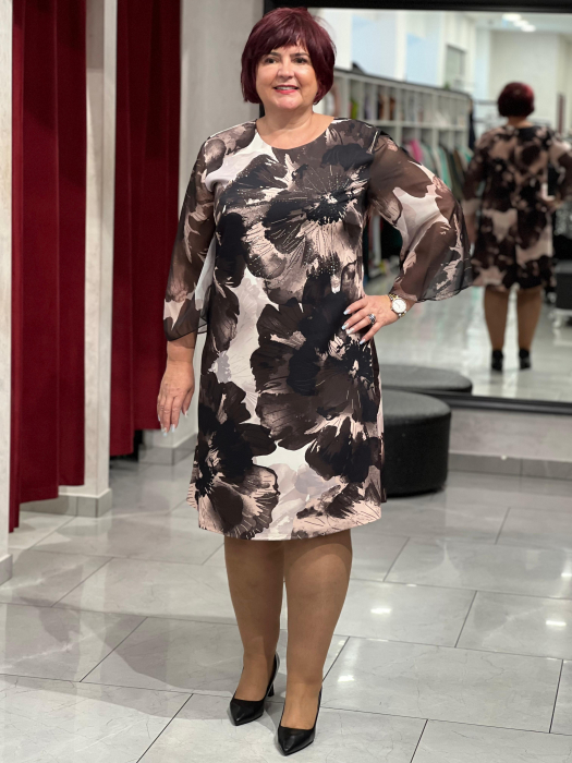 Rochie scurta cu model floral si strasuri 9855 [1]
