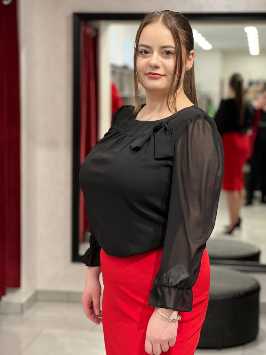 Bluză neagra cu funda 984 [6]