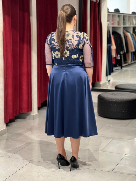 Rochie bleumarin cu flori mod.557 [4]