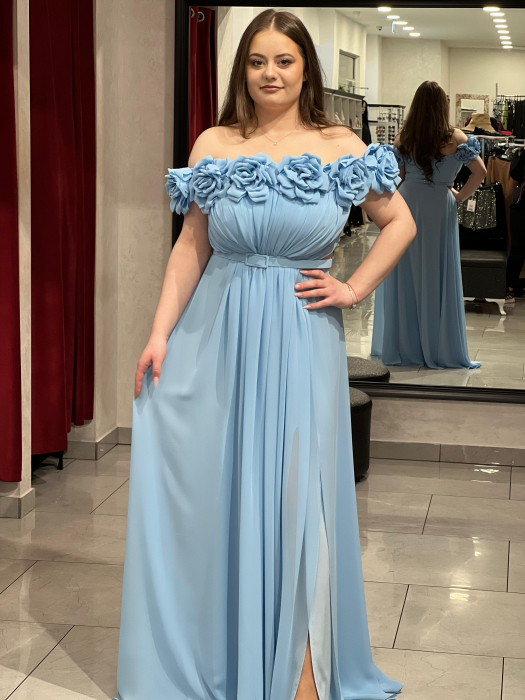 Rochie lunga cu flori aplicate 6375 [1]