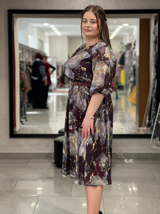 Rochie bordo cu auriu [3]