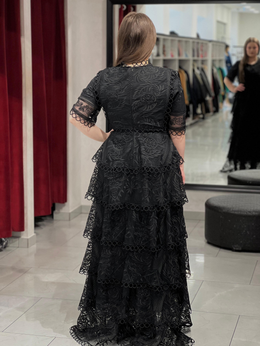 Rochie neagra cu dantela 98316 [3]