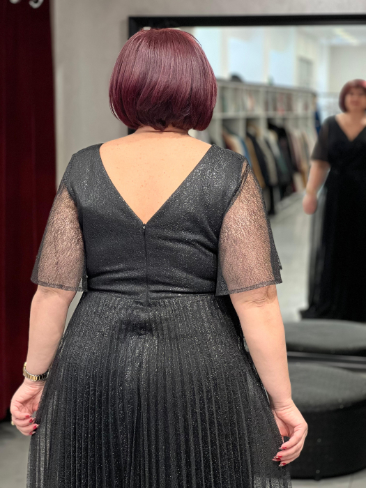 Rochie neagra pliseuri mod. 2262 [4]