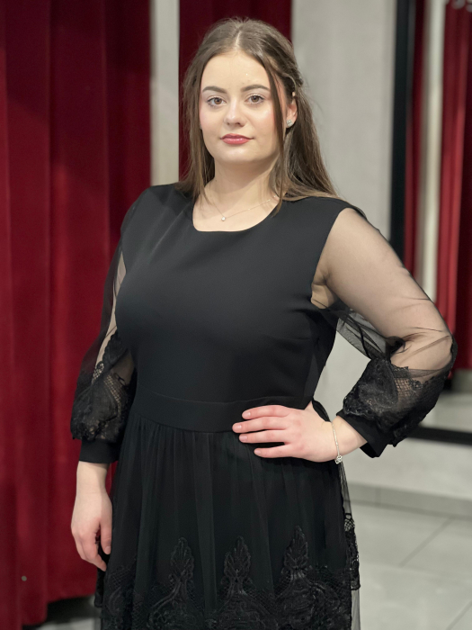 Rochie neagra tulle cu dantela Line [2]
