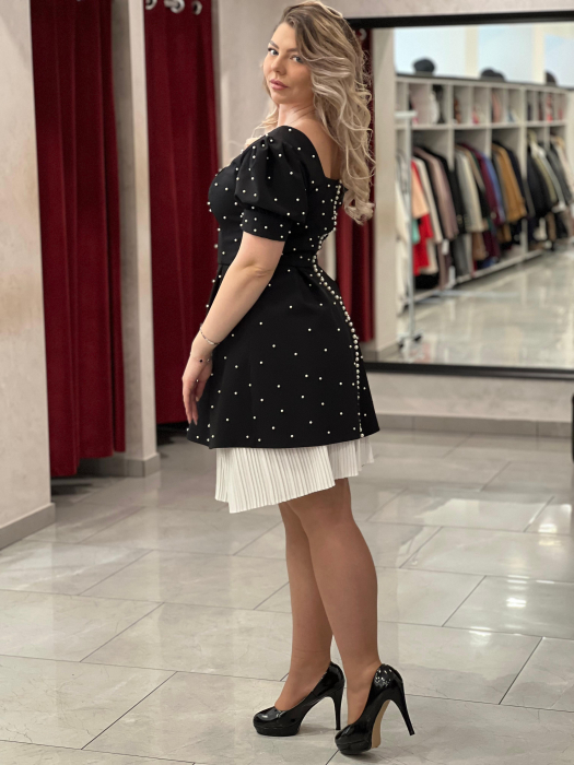 Rochie neagra perle 3271 [4]