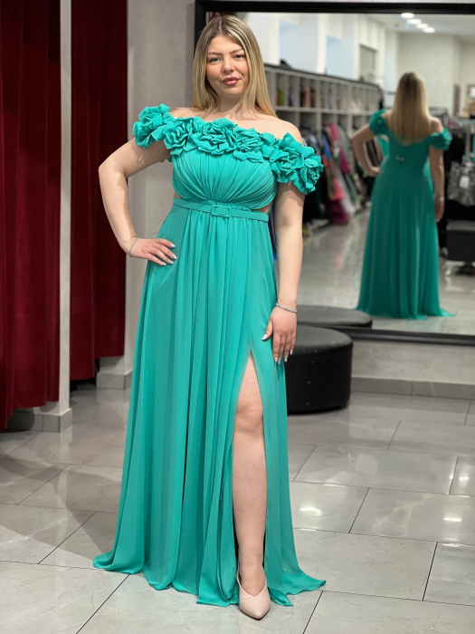 Rochie lunga cu flori aplicate 6375 [1]