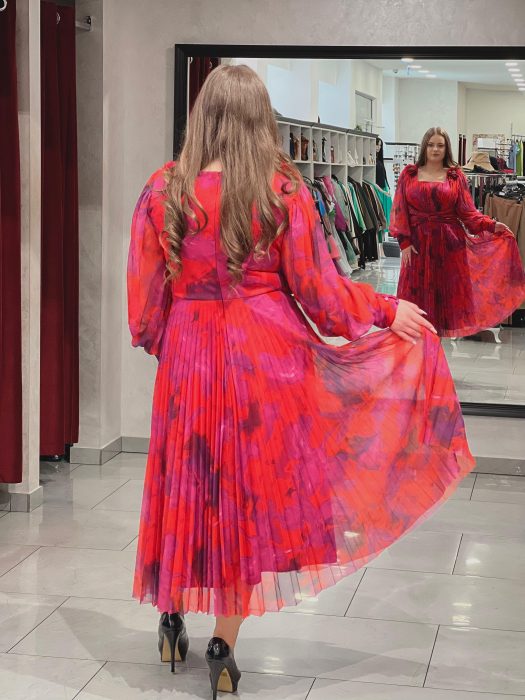 Rochie midi cu print floral 6390 [2]