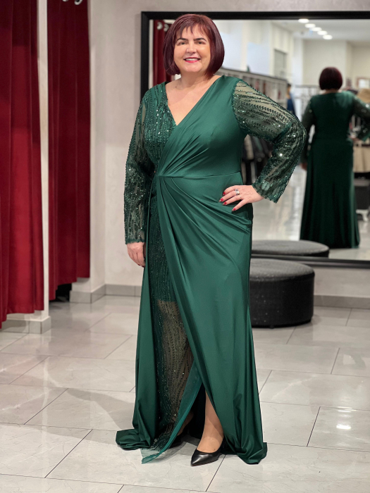 Rochie lunga verde cu trena 2277 [1]