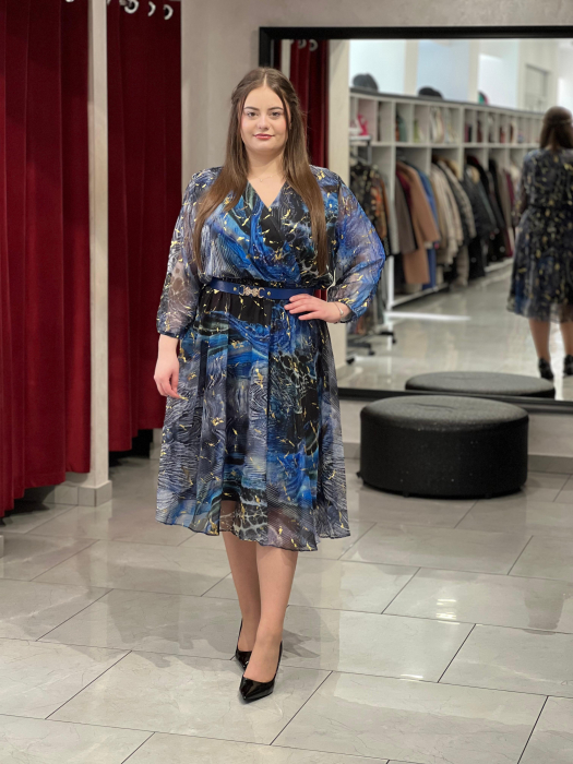 Rochie albastru cu auriu Ebise [1]