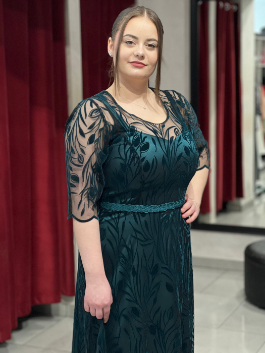 Rochie verde evazată mod.470 [3]