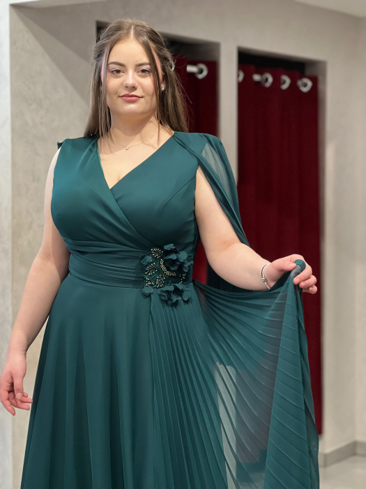 Rochie lunga verde inchis 6343 [3]