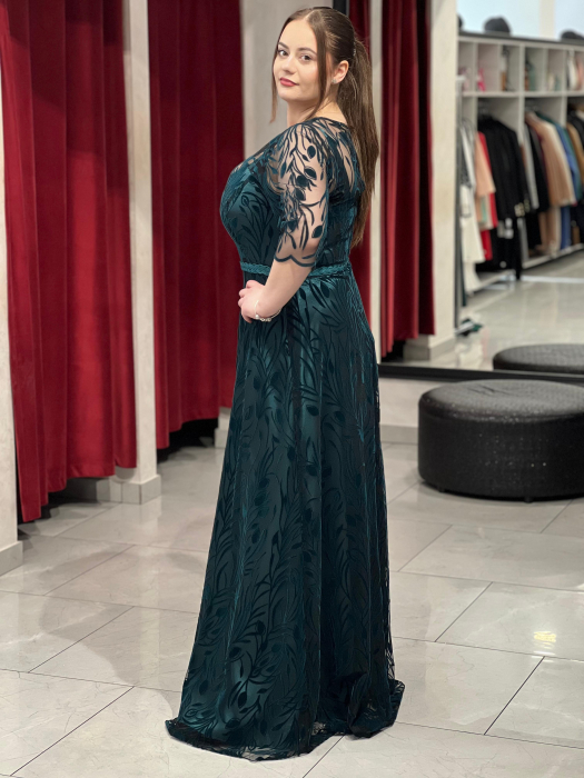 Rochie verde evazată mod.470 [4]