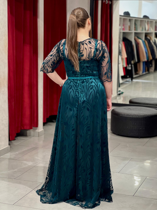 Rochie verde evazată mod.470 [5]
