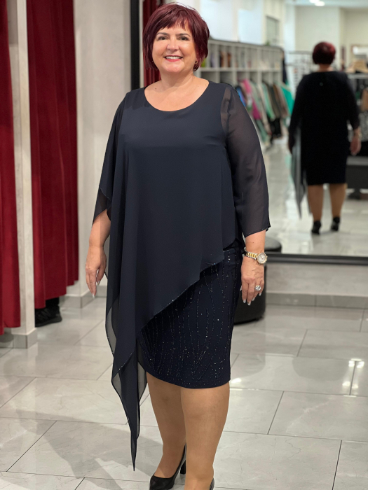 Rochie cu pelerina asimetrica 2369 [1]