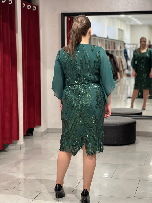 ​​​​​​​Rochie scurta verde cu paiete  [4]