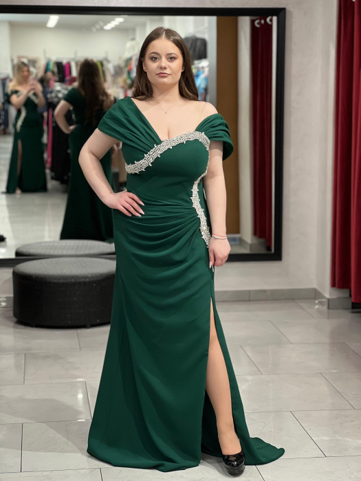 Rochie lunga verde cu strasuri 7032 [1]