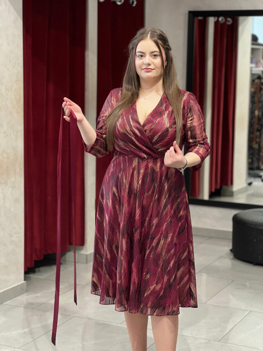 Rochie visinie cu auriu 8020 [2]