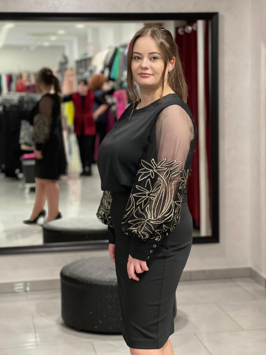 Bluză neagra cu tulle Linda [4]