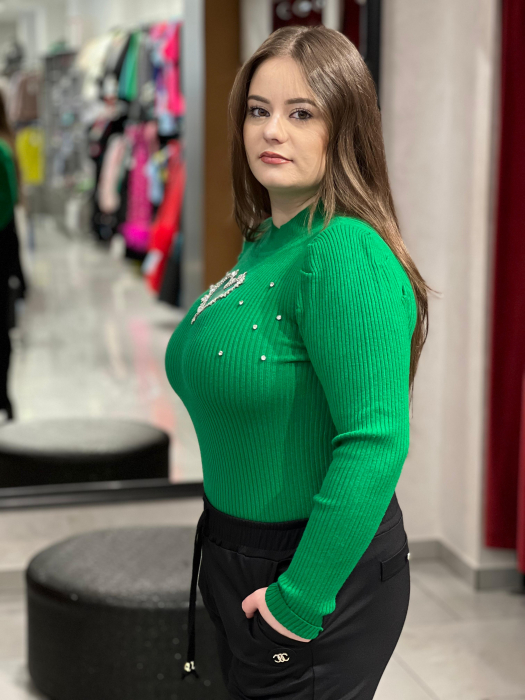 Bluza dama verde model inimă [2]