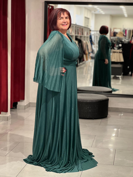 Rochie lunga verde cu sclipici 2514 [3]