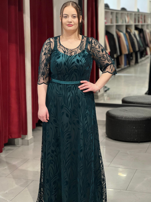 Rochie verde evazată mod.470 [2]
